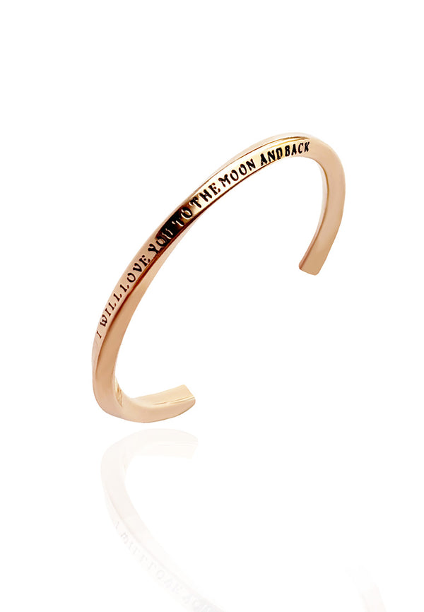 Diantha Enduring Engravable Open Bangle in Rose Gold