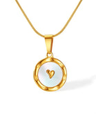 Sanctuary of Love Pendant with Mother Pearl Inlay Chain Necklace in Gold