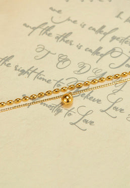 Solana Orb Pendant Multi-Layered Chain Necklace in Gold