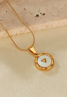 Sanctuary of Love Pendant with Mother Pearl Inlay Chain Necklace in Gold