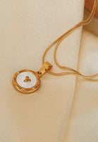 Sanctuary of Love Pendant with Mother Pearl Inlay Chain Necklace in Gold