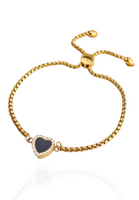 Gilded Love Pendant Adjustable Bracelet in Gold