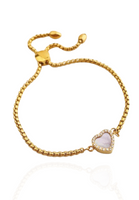 Gilded Love Pendant Adjustable Bracelet in Gold