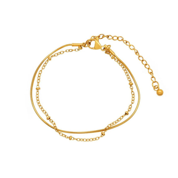 Nia Minimalist Layered Bracelet in Gold