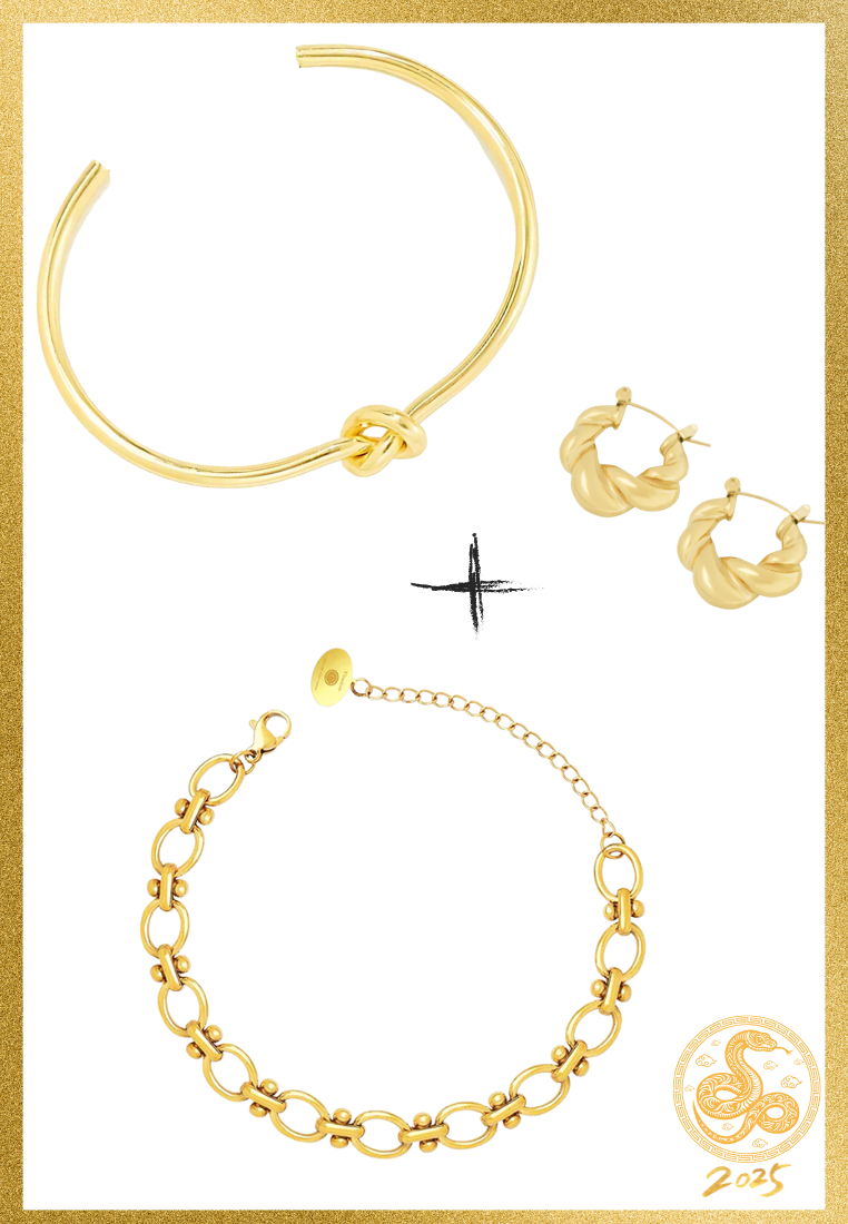 Hope Bangle & Harmony Bracelet with Hela Earrings Bundle Set