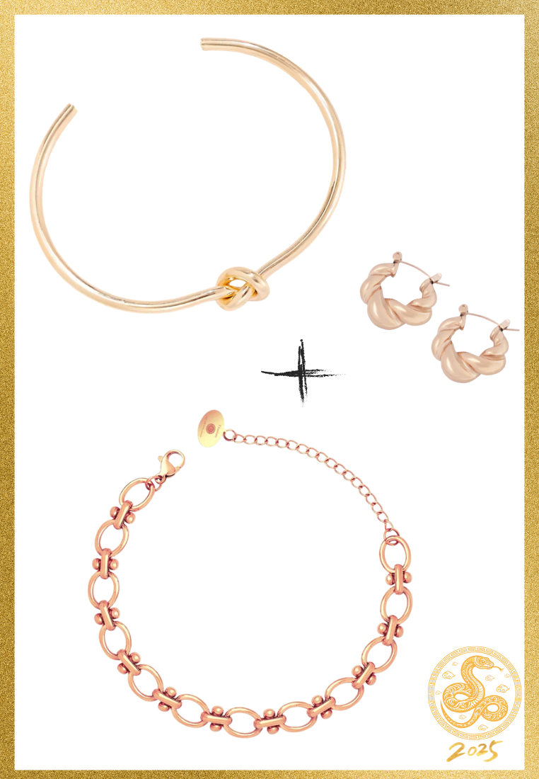 Hope Bangle & Harmony Bracelet with Hela Earrings Bundle Set