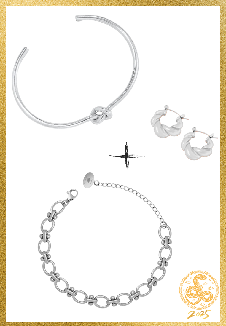 Hope Bangle & Harmony Bracelet with Hela Earrings Bundle Set