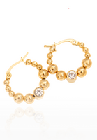 Hestia Beaded Entwined Hoop Earrings with Cubic Zirconia