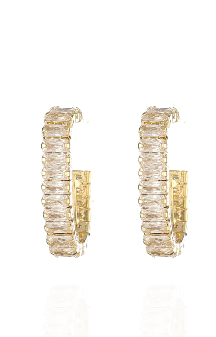 Jenna J-Hoop Earrings in Gold