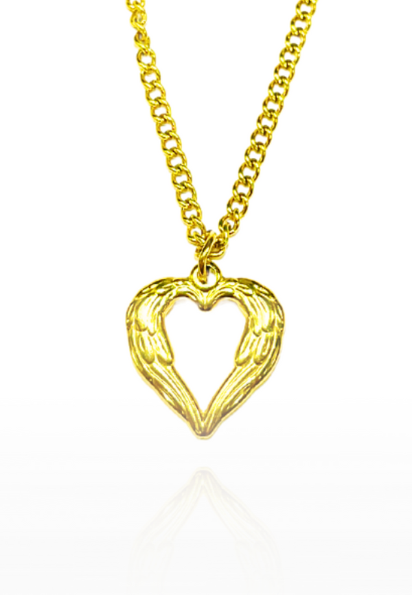 Forever Yours Love Heart Pendant Chain Necklace in Gold