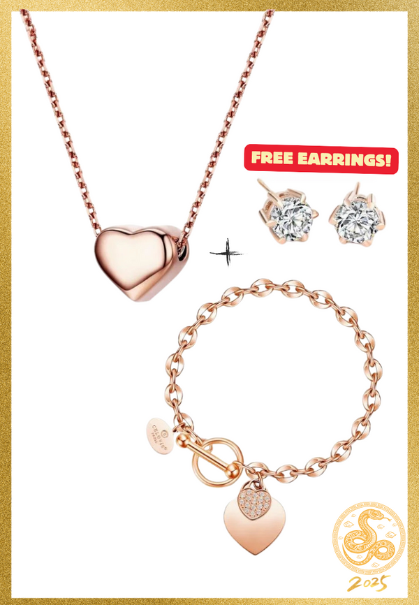 La Devotion Bracelet with Love Pendant Neckace Gift Bundle (Free Elsie Earrings)