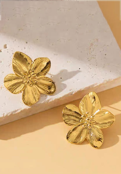 Heather Flower Petal Stud Earrings