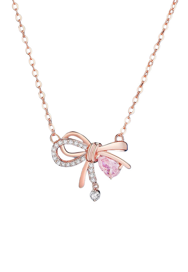 Hope in Bloom Unbreakable Ribbon Necklace with 0.5 Carat Diamond