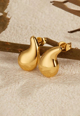 Vene Stud Earrings in Gold