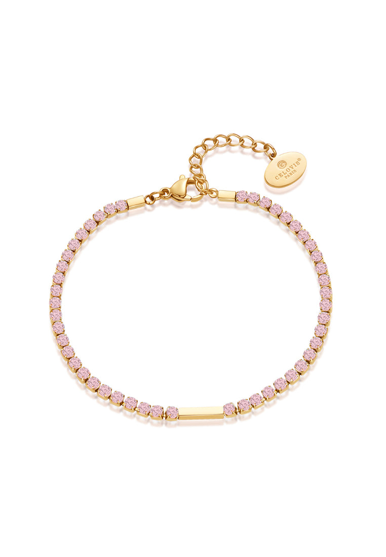 Maison Sparkling Pink & White CZ Tennis Bracelet Set (Limited Edition)