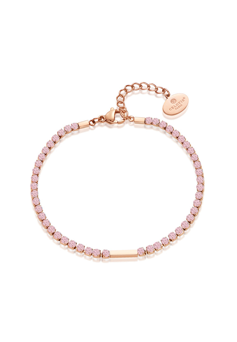 Maison Sparkling Pink & White CZ Tennis Bracelet Set (Limited Edition)