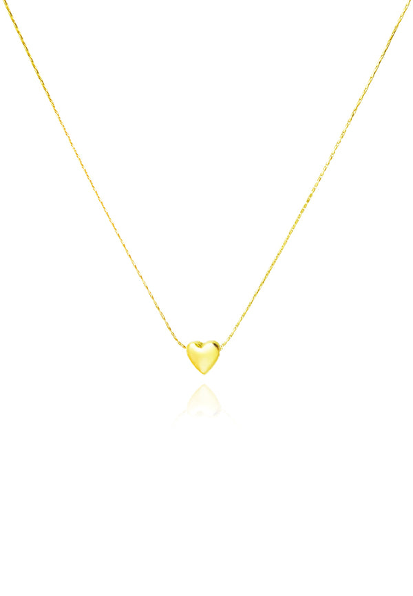 Petite Love Heart Chain Necklace in Gold