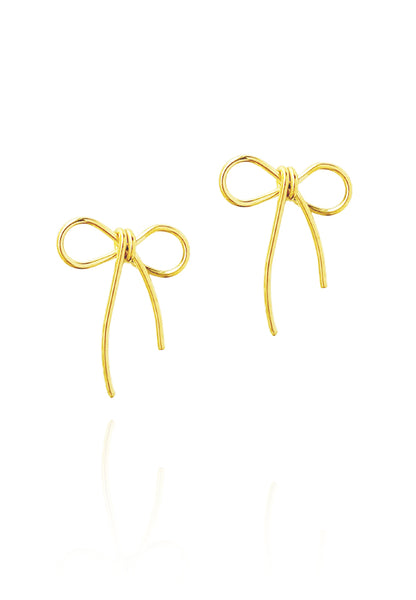 Avery Bow Stud Earrings in Gold