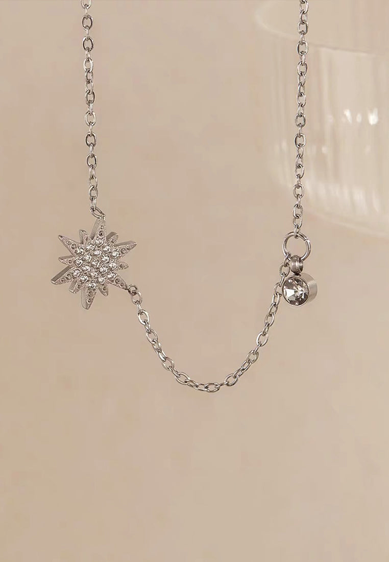 Starlight Cubic Zurconia Pendant Chain Necklace