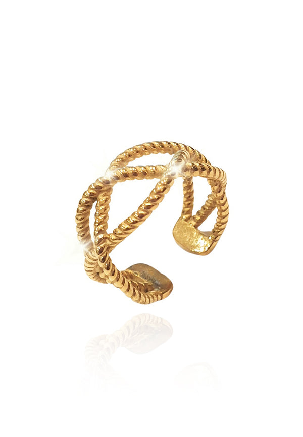 Morgana Celtic Knot Adjustable Band Ring in Gold
