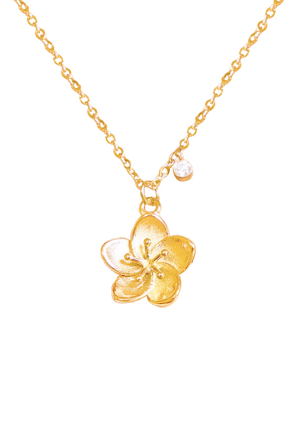 Peach Blossom Pendant Necklace with 0.5 Carat Diamond