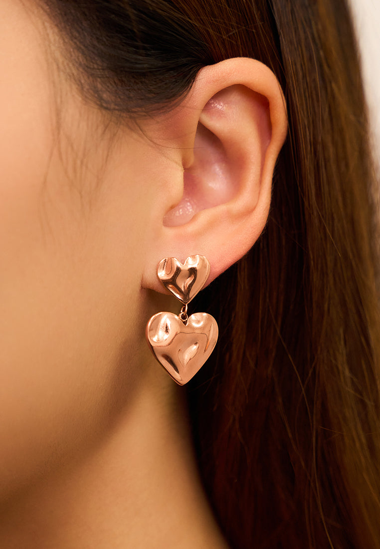 Reflection Double Heart Earrings