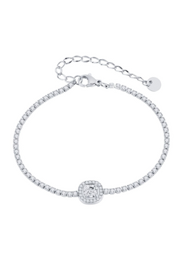 Ameline Solitaire Charm Tennis Bracelet