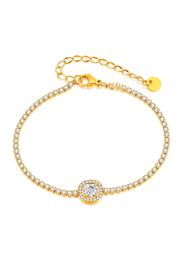 Ameline Solitaire Charm Tennis Bracelet