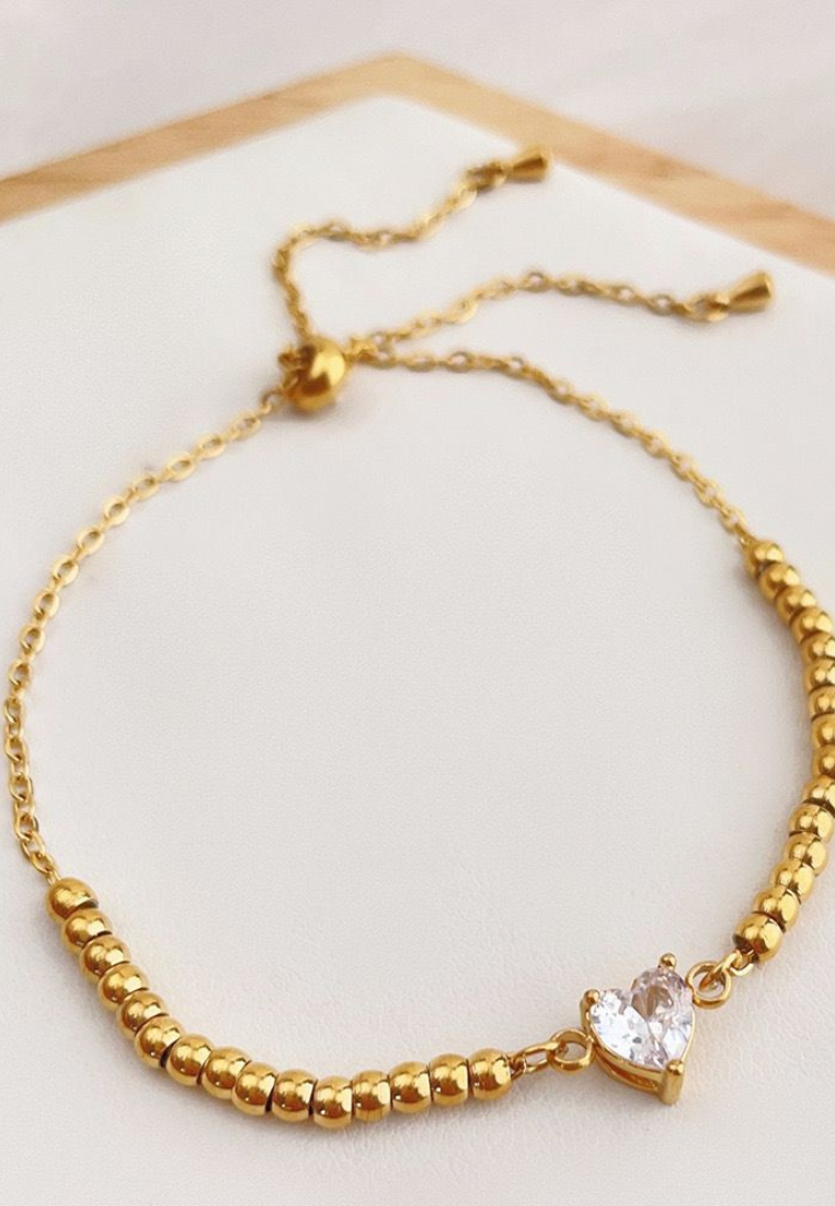 Aethel Aegis Pendant Adjustable Bracelet in Gold