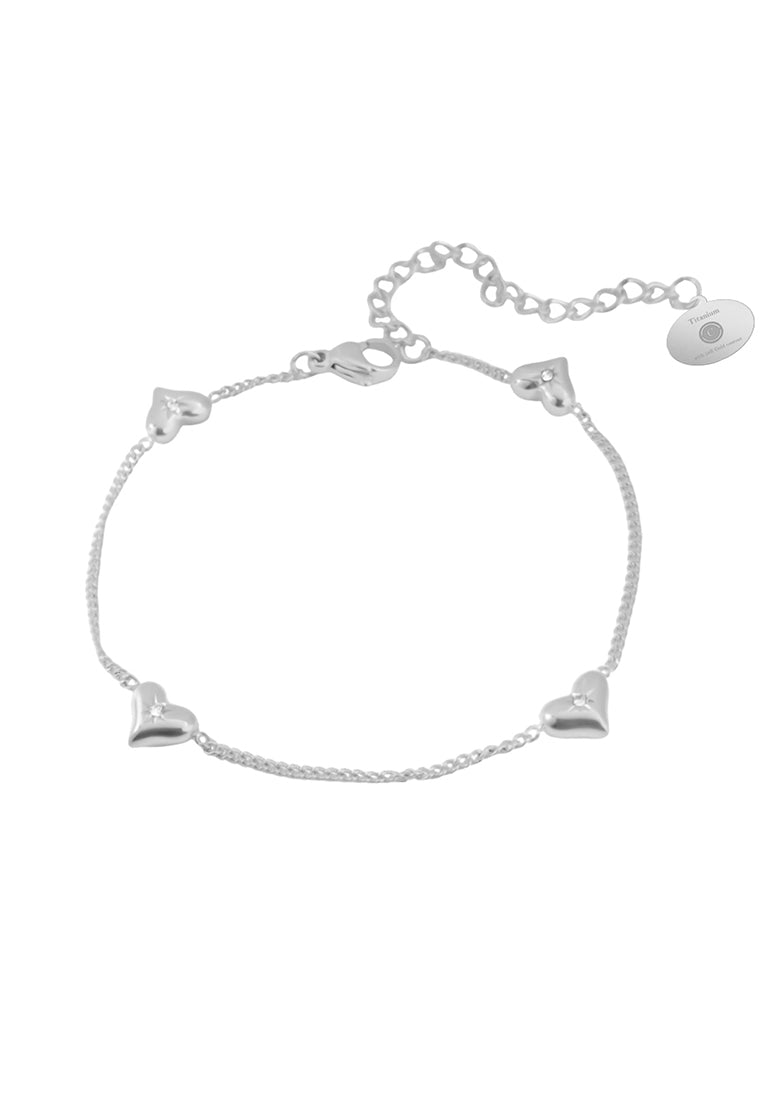 Amorette Heart Charm with Cubic Zirconia Bracelet