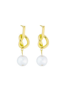 Miquella Pearl Knot Drop Earrings