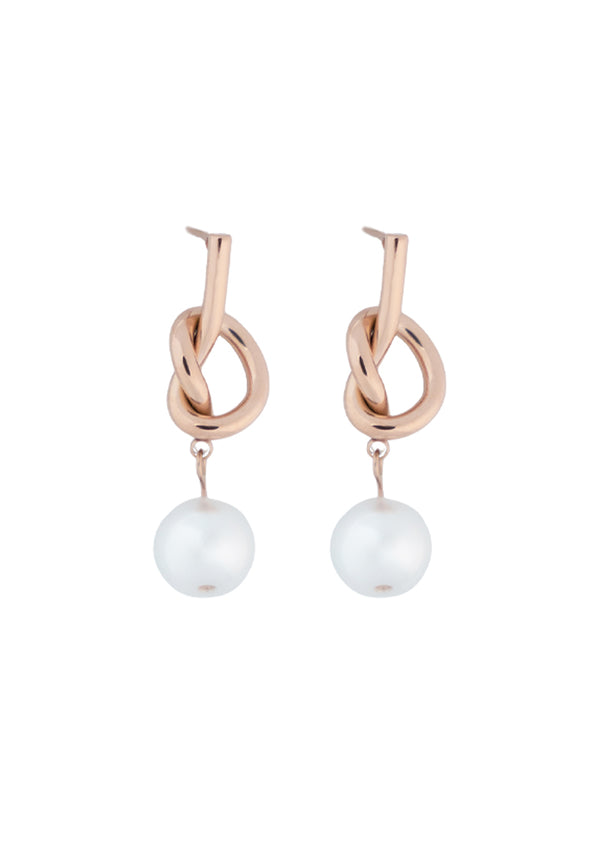 Miquella Pearl Knot Drop Earrings