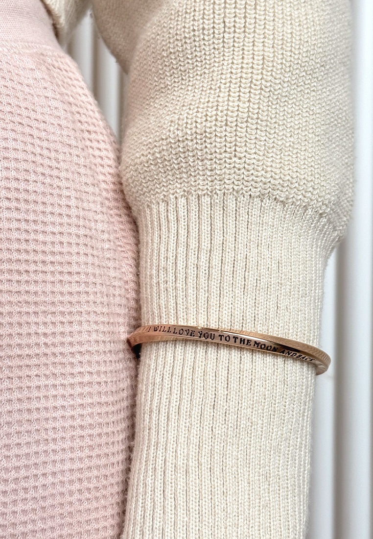 Diantha Enduring Engravable Open Bangle in Rose Gold