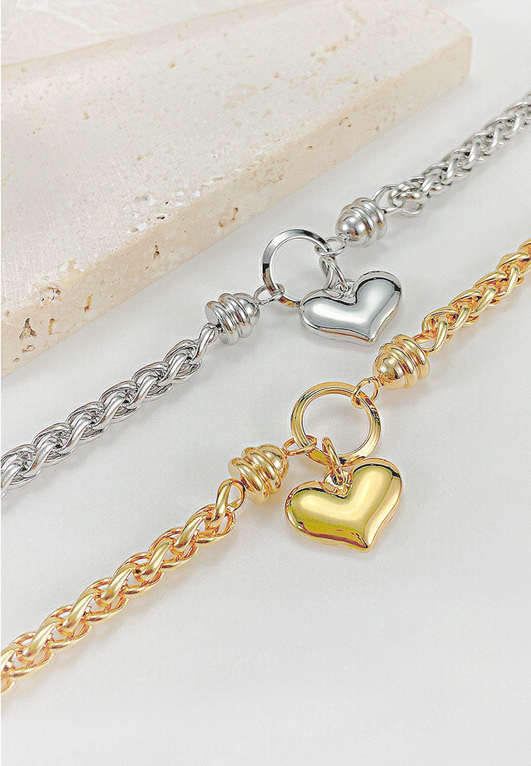 Lovene Heart Love Pendant Bracelet Bundle Set (Free Gia Earrings!)