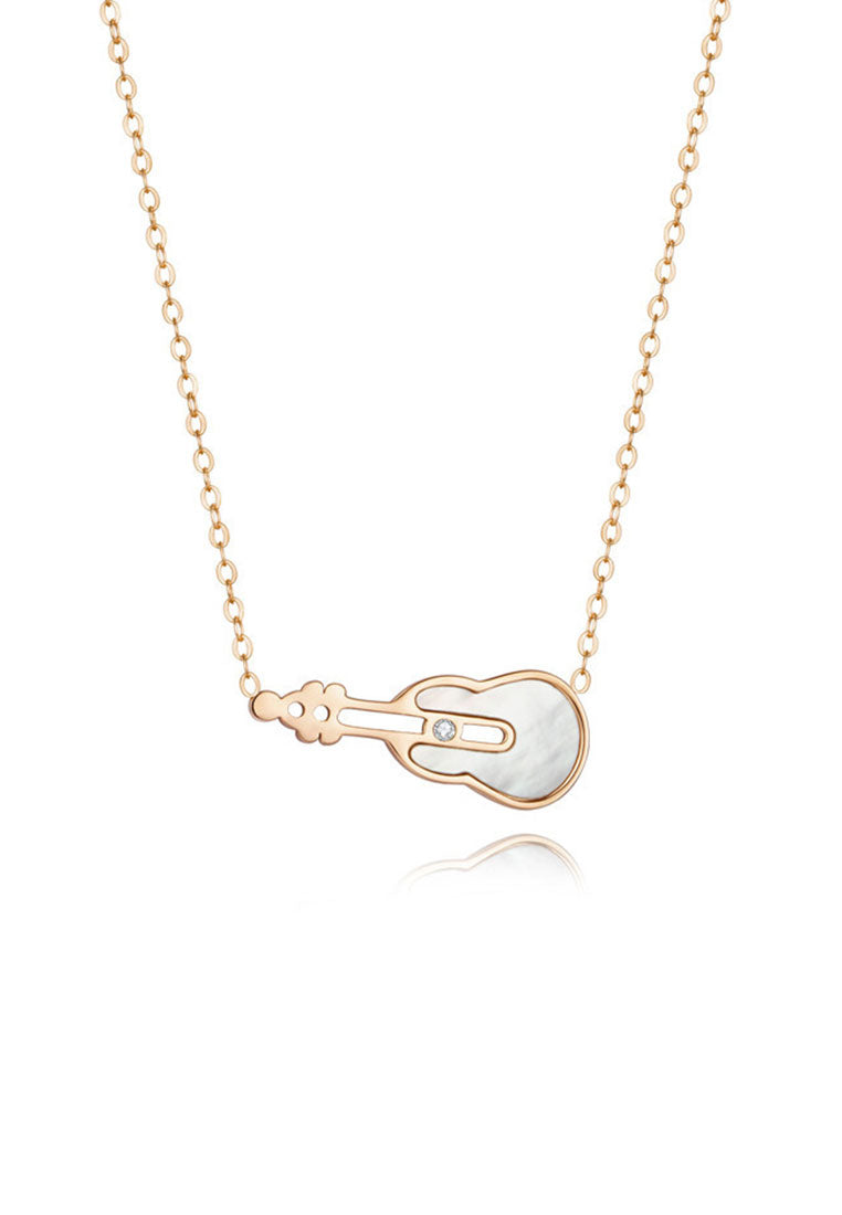 Symphony Mother Pearl Pendant with 0.005 Carat Diamond Necklace