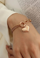 Celovis Jewellery Saint Heart Engravable Pendant on Multi Chain Link Bracelet