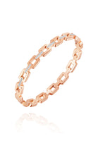 Celovis Monserrat Cubic Zirconia Link Engravable Clasped Bangle