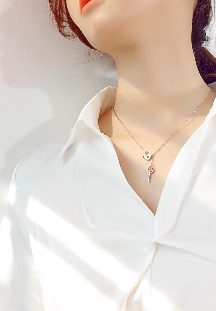 Heart Lock Chain Choker/Necklace - Rose Gold – The Contresens