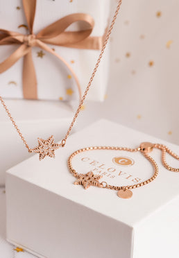 Stellar Snow Crystal Adjustable Slider Clasp Bracelet in Rose Gold [Limited Edition]