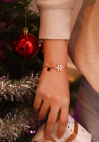 Celovis Christmas Collection - Stellar Snow Crystal Adjustable Slider Clasp Bracelet in Rose Gold