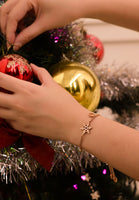 Celovis Christmas Collection - Stellar Snow Crystal Adjustable Slider Clasp Bracelet in Rose Gold