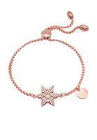 Celovis Christmas Collection - Stellar Snow Crystal Adjustable Slider Clasp Bracelet in Rose Gold