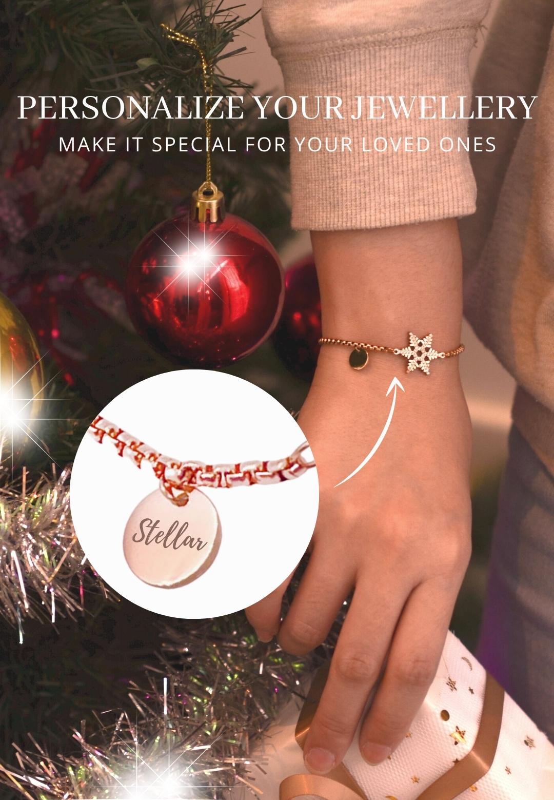 Stellar Snow Crystal Adjustable Slider Clasp Bracelet in Rose Gold [Limited Edition]