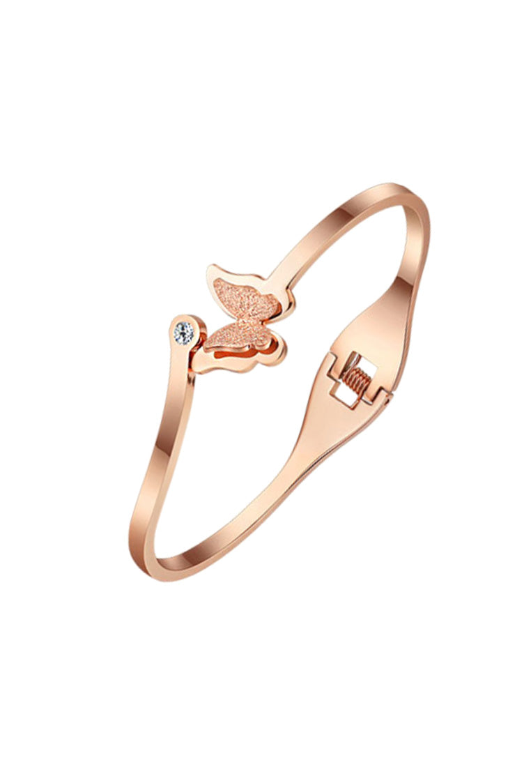 Queen Alexandra Butterfly Rose Gold Bangle