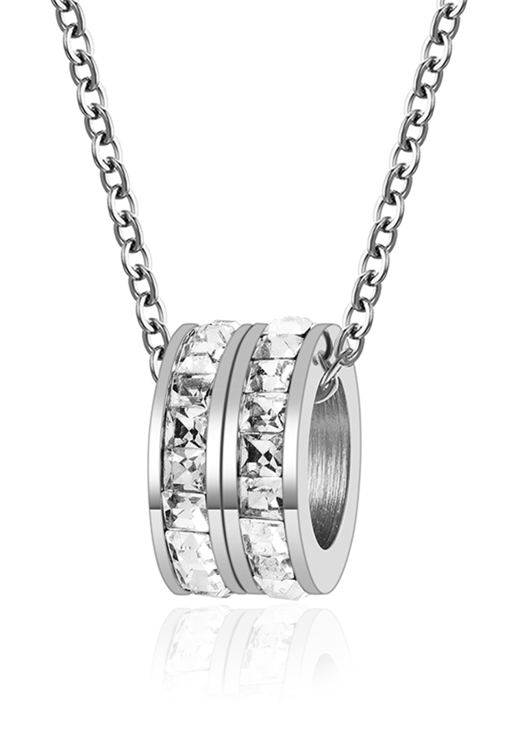 Celovis Jewellery - Eloise Zirconia Twin Rings Necklace