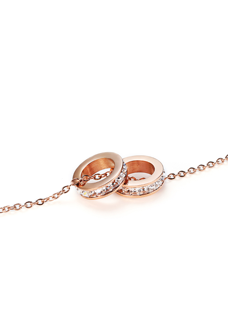 Celovis Jewellery - Eloise Zirconia Twin Rings Necklace