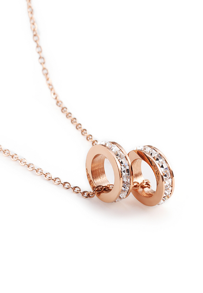 Celovis Jewellery - Eloise Zirconia Twin Rings Necklace