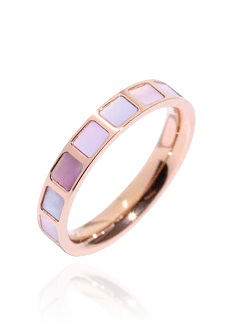 Jules with Square Tile Encrusted Rose Gold Ring