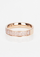 Georgia Princess-Cut Crystal Cryolite Inset Ring in Rose Gold