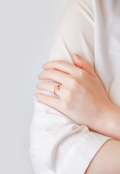 Queen Alexandra Butterfly Adjustable Ring in Rose Gold